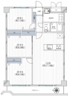 シャルム甲陽園の間取り