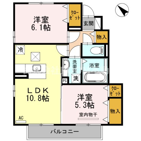 D-roomみやこBALの間取り