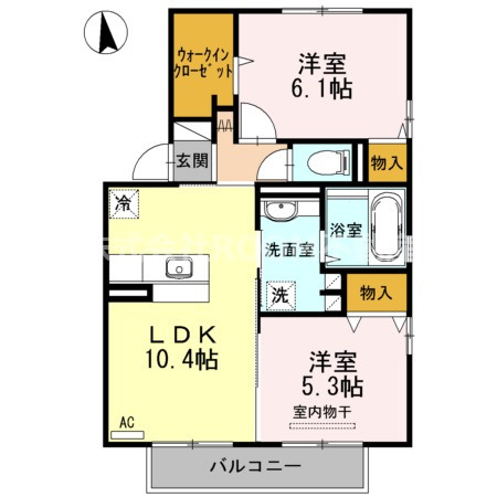 セゾンウィット Aの間取り