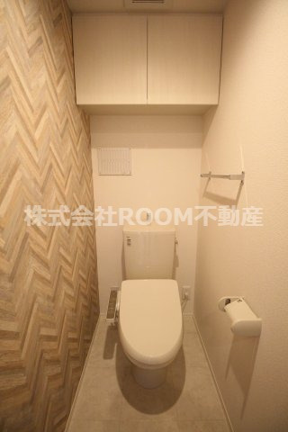アールエム郡元　Ａ・Ｂ棟のトイレ|独立洗面化粧台が付いています