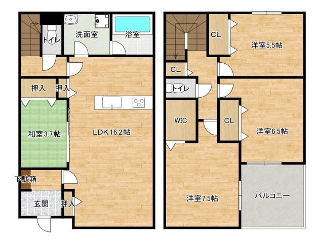 小野市神明町　第13　1号棟の間取り