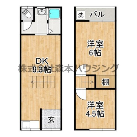 【間取り】 | 　寝屋川市御幸東町30テラスハウス