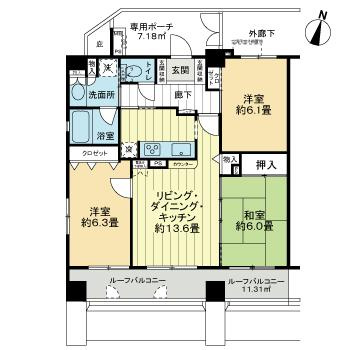 ライオンズマンション三国本町の間取り