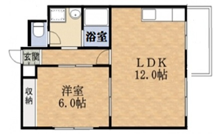 メゾングランデの間取り|１LDK　