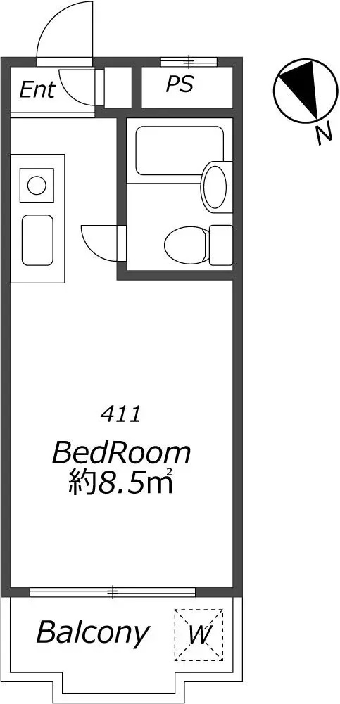 AP848 メゾン・ド・セレーネ 411の間取り|



