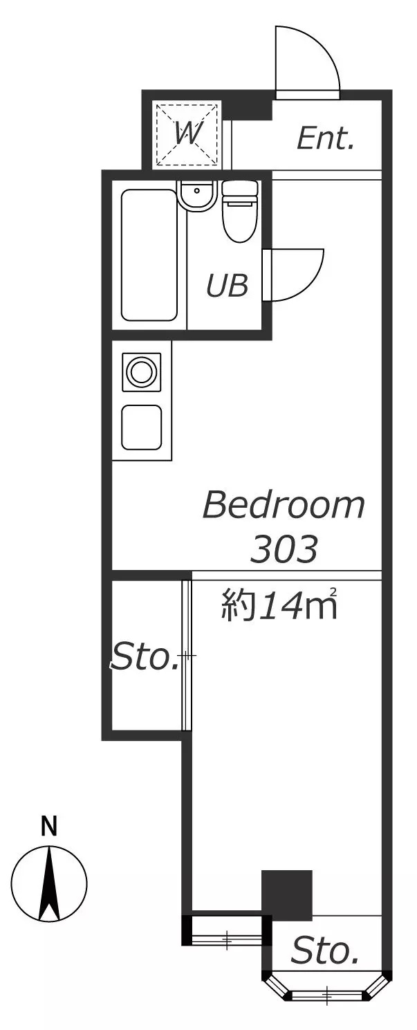 AP632 あかつきマンション 303の間取り|




