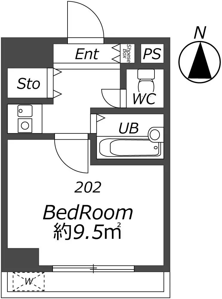 AP371 サンライズ壱番館 202の間取り|



