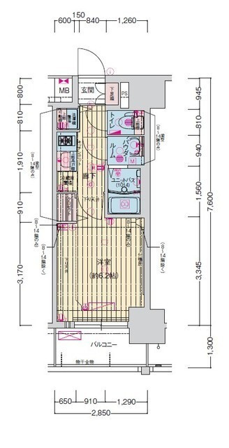 プレサンス扇町駅前の間取り