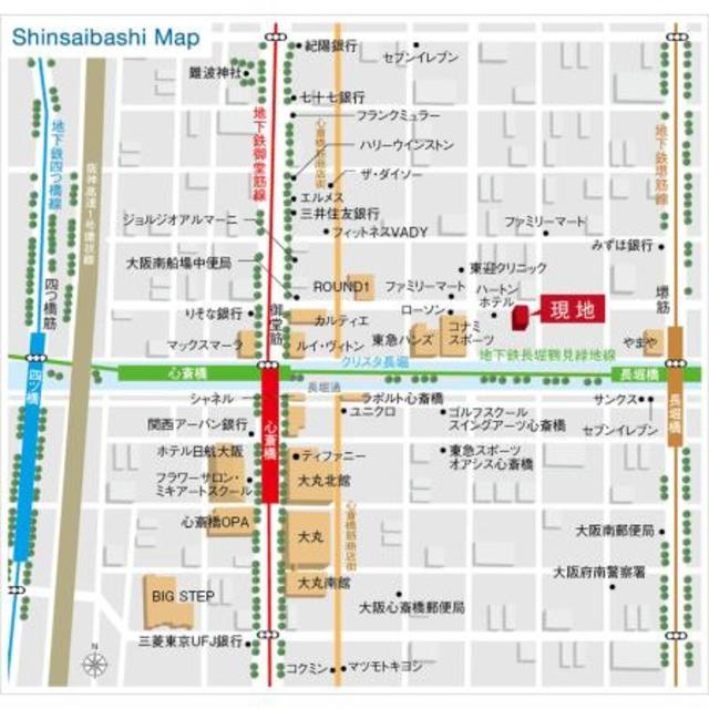 パークアクシス心斎橋の地図