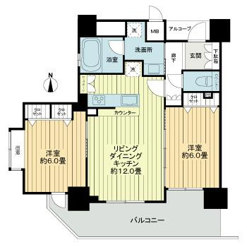 エステムプラザ心斎橋エグゼの間取り