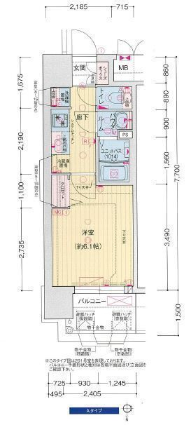 プレサンス大阪同心メゾヴィータの間取り