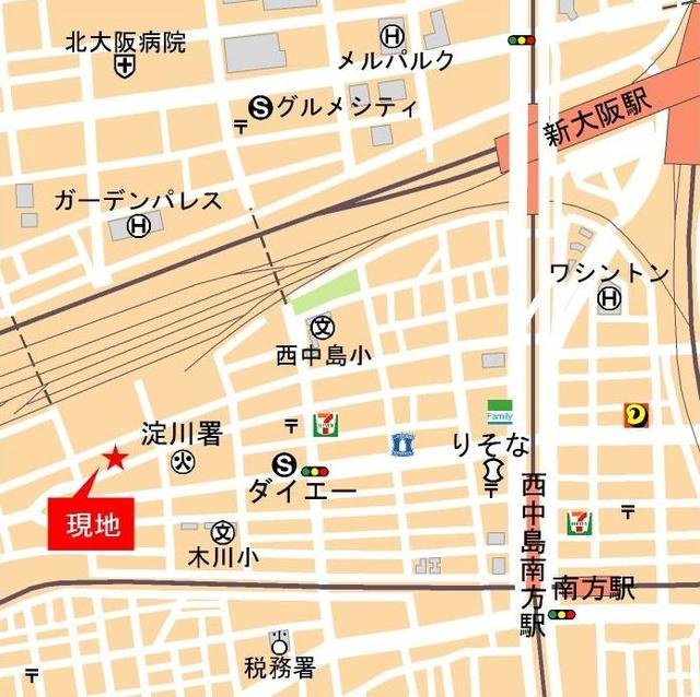シティカレント新大阪の地図