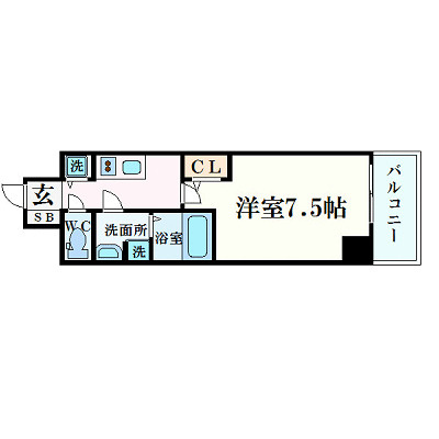 プレサンス梅田東ベータの間取り