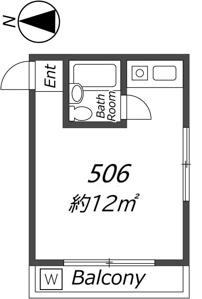 AP703 フラワービル 506の洋室|



