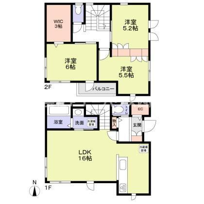 Ｆｏｒｅｓｔ　ｔｏｗｎ　東船橋Ｃ棟の間取り
