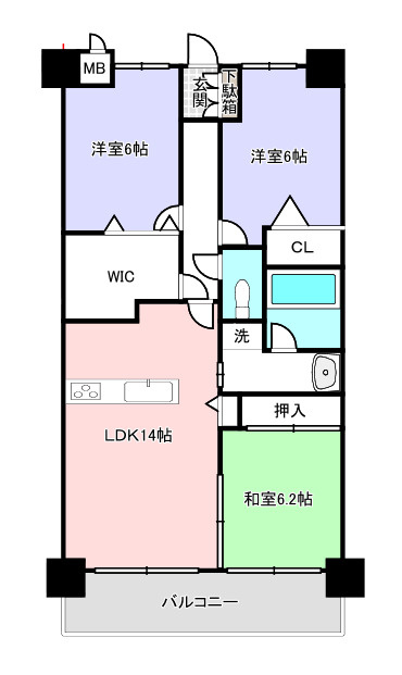 【マンション】アルファスマート庭瀬駅東の間取り