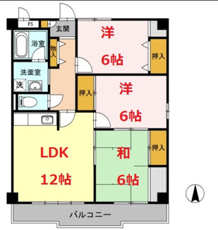 【間取り】 | ハイツ飯泉Ａ棟 | ハイツ飯泉A棟の間取りです