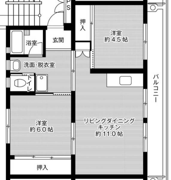ビレッジハウス城島1号棟の間取り