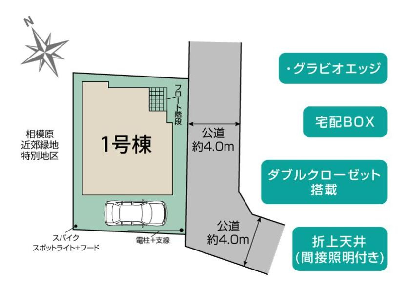 南区若松1丁目新築戸建て　2期1号棟の区画図|区画図「南区若松1丁目新築戸建て」
