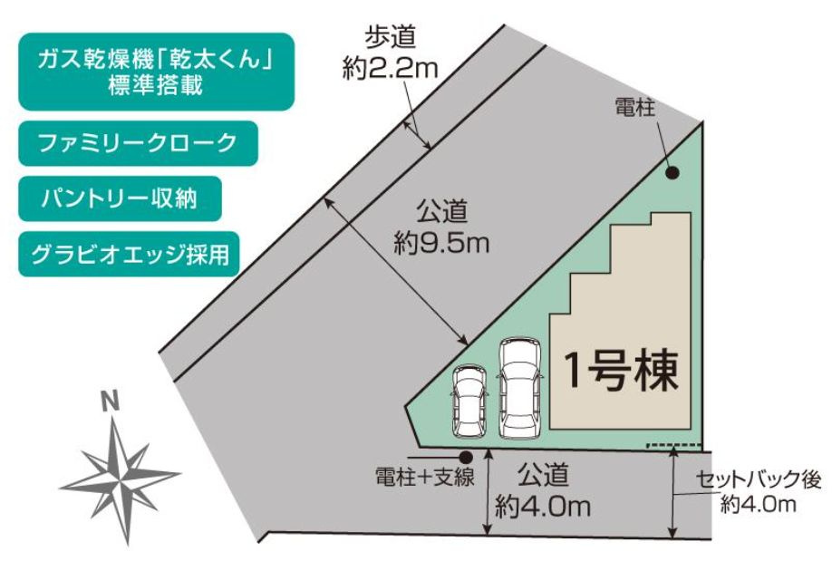 藤沢市羽鳥5丁目新築戸建て　1号棟の区画図|区画図「藤沢市羽鳥5丁目新築戸建て」