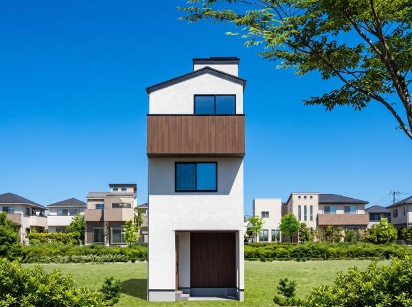 横浜市港北区篠原東１丁目の新築一戸建の完成予想図|外観のイメージパースです。
お洒落な外観で完成が楽しみです。
※背景はCGでのイメージになり、実際とは異なります。