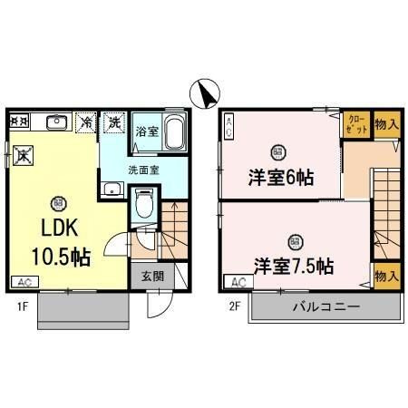 福井狐橋０戸建D-rooomの間取り