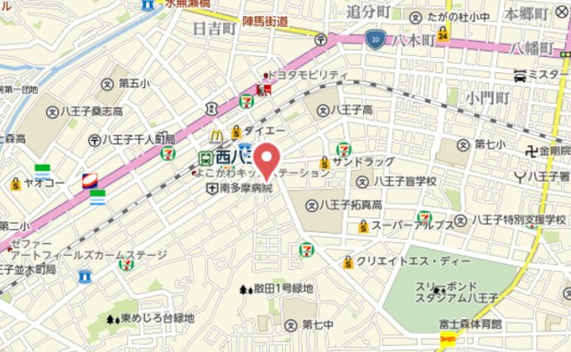 『八王子市マンション』西八王子ハイツ【仲介手数料無料】　八王子市散田町1-1-Bの地図|～仲介手数料無料☆八王子ひなた不動産～西八王子ハイツ