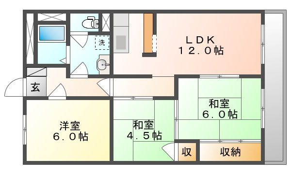 【間取り】 | サンハイツ奥田