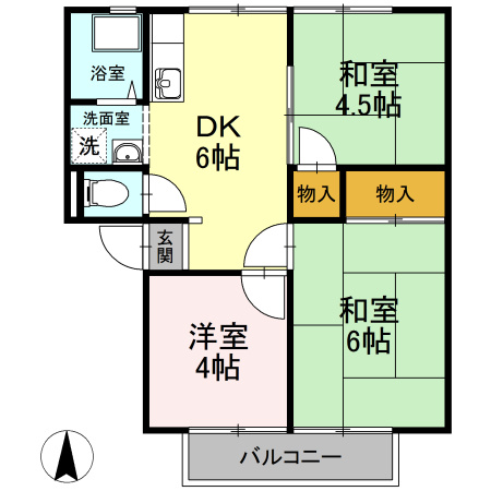 【間取り】 | エレガンス西市F棟