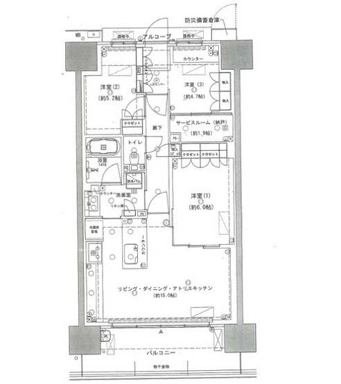 【間取り】 | ブランシエラ岡山
