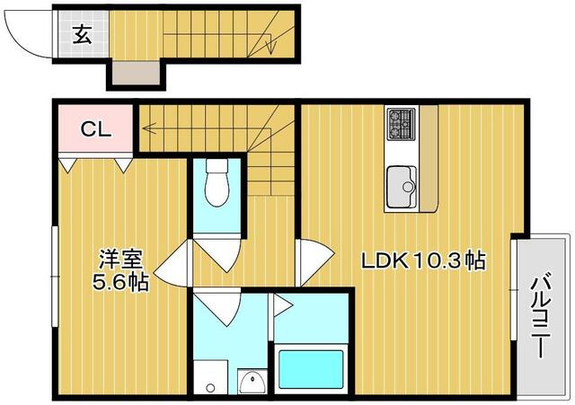 【間取り】 | cocoru東畦 B棟