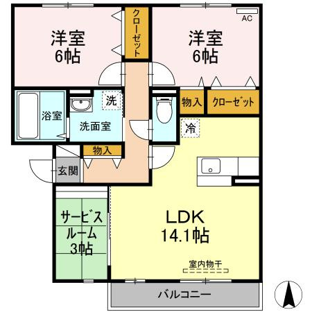【間取り】 | フェリス高柳　A棟
