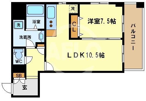 レジディア心斎橋ウエスト　堀江小学校区の間取り|レジディア心斎橋ウエスト　間取り
