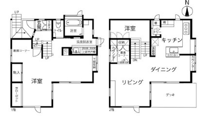 藤沢市鵠沼藤が谷３丁目　中古戸建の間取り
