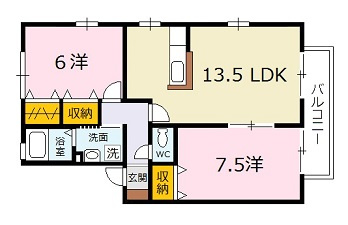 ヴィルヌーブマスダ　A棟の間取り