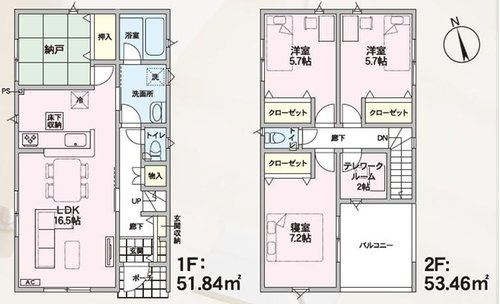山形市あさひ町第1【新築建売】3号棟の間取り|間取り図