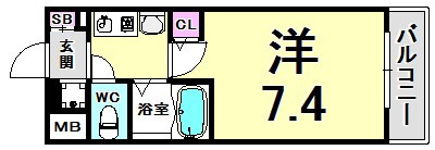 エステムコート新神戸エリタージュの間取り