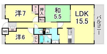 甲子園三番町ハイツの間取り