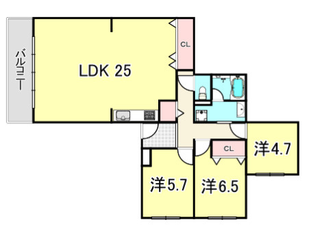 上ヶ原TWENTYEIGHTの間取り