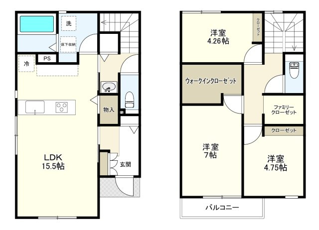 新座市野火止5丁目戸建の間取り