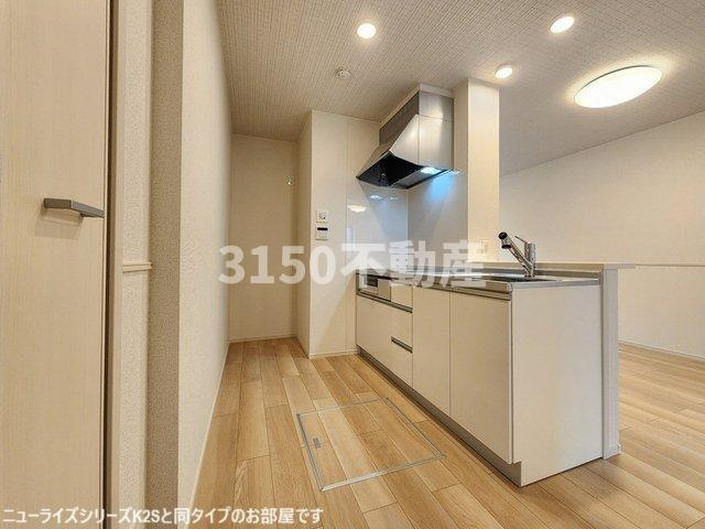 サニーハウスⅤのキッチン|コンパクトなキッチンで掃除もラクラク