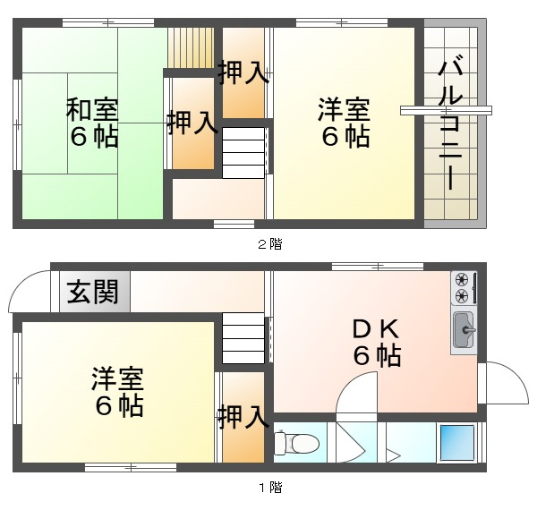北舞子1丁目貸家の間取り
