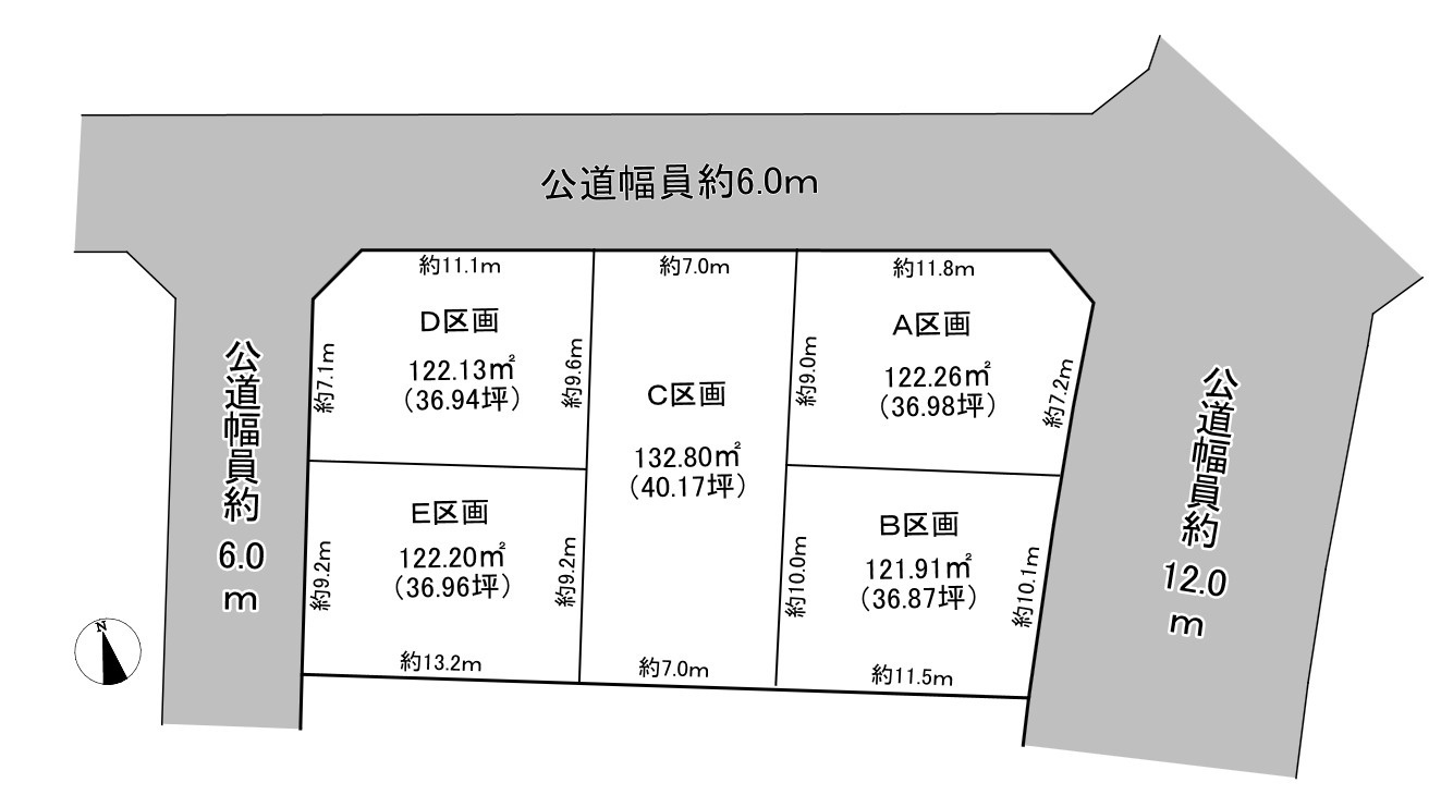 知多郡東浦町大字森岡土地　Ｂ区画の土地図