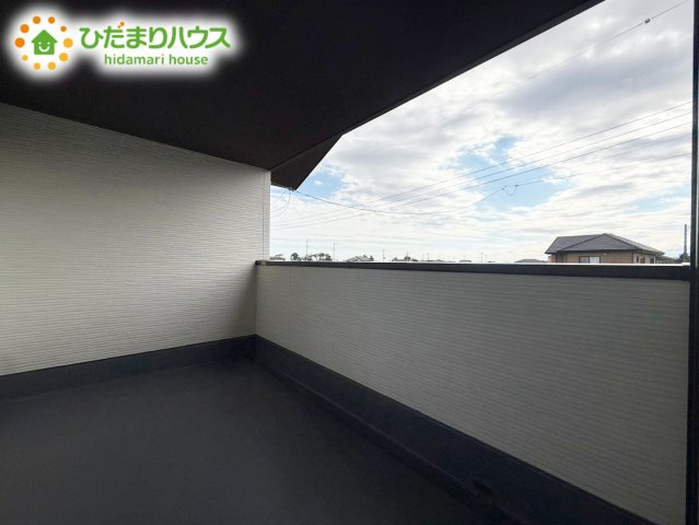 ひたちなか市東石川1期　新築戸建のバルコニー|雨の日も安全なインナーバルコニー☆安心してお出かけできますね(^_-)-☆