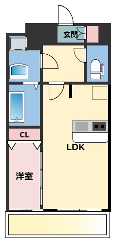 プレサンス京橋GREEN　YARDアルミラの間取り