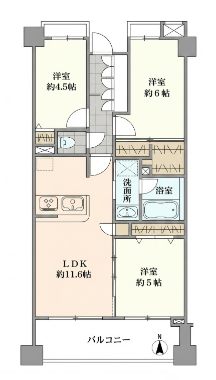 ガーデンホーム多摩川クアルトの間取り|ガーデンホーム多摩川クアルト：最上階・南向き！全居室収納・窓が付いた３ＬＤＫフルリノベーション物件は令和８年９月末完成予定となっております！