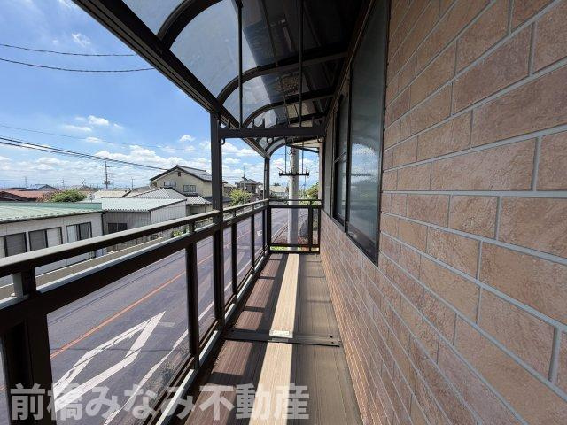 【中古】前橋市堀之下町　７K＋Sのバルコニー|暖かな日差しのふりそそぐバルコニー