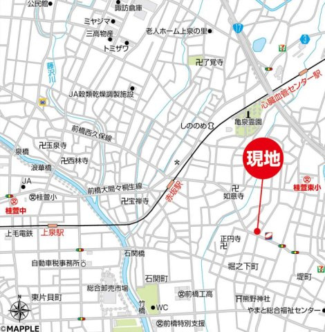 【中古】前橋市堀之下町　７K＋Sの地図