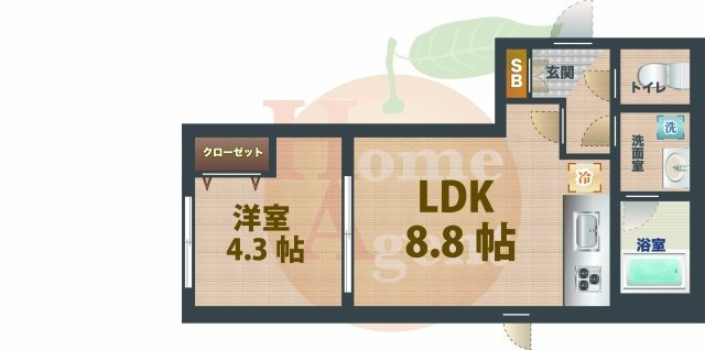 【間取り】 | ジェノヴィア中野坂上 | 1LDKのお部屋です。