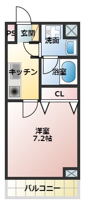 アセントワイ津田沼の間取り|洋室7.３帖の広い間取りです　反転タイプございます